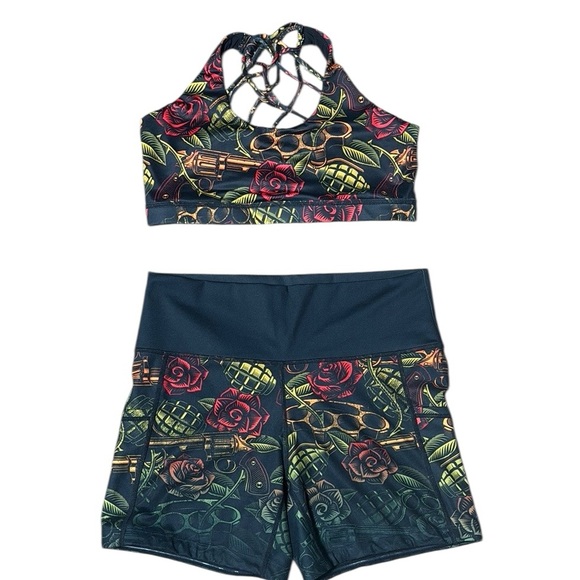 Constantly varied gear dressed to kill workout set shorts/bra - Picture 1 of 7